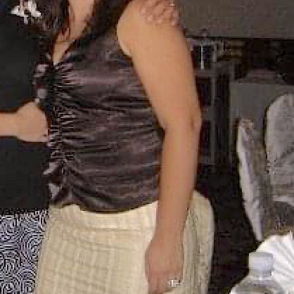 Dress tank/cami with floral vee veckline Frank Lyman in rich brown - Picture 8 of 12